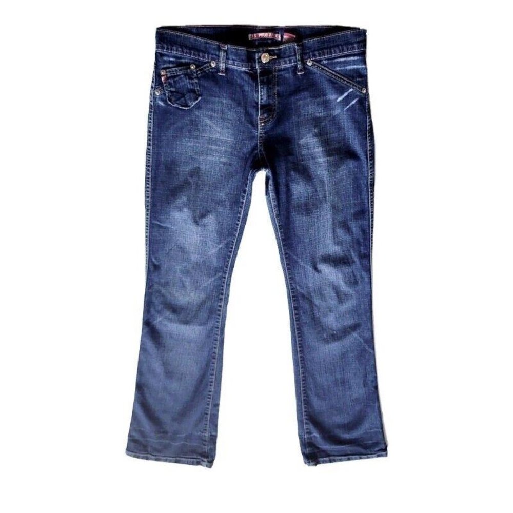 US Polo Bootcut Mid Rise Jeans 9/10 Womens Blue Dark Wash Pockets Lightweight